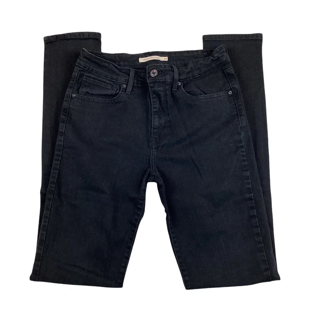 Levi’s 721 High Rise Skinny Jeans Black - Picture 5 of 9
